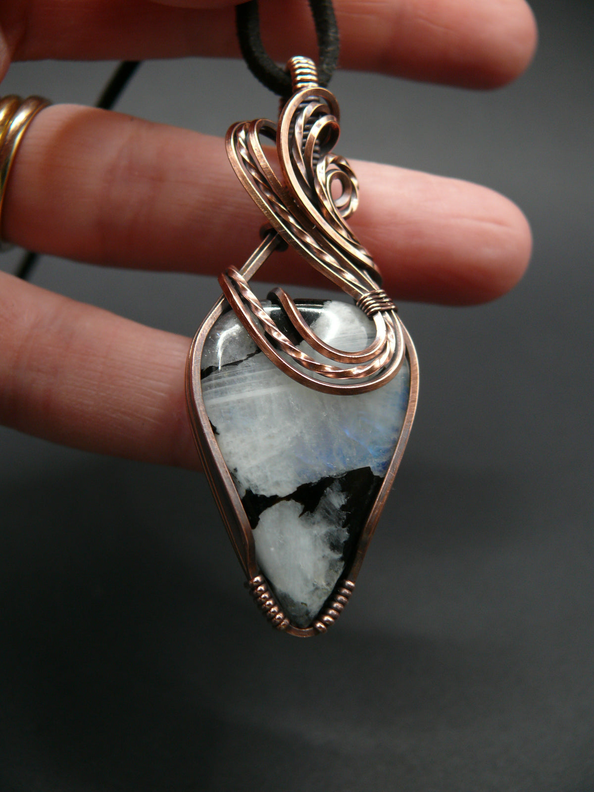 Moonstone and Black Tourmaline Pendant deals