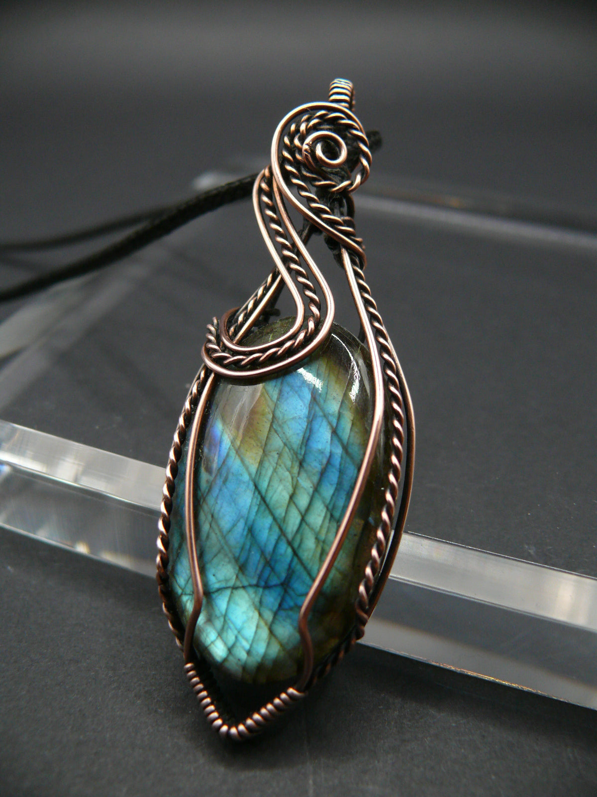 One-of-a-Kind shimmery labradorite gemstone pendant