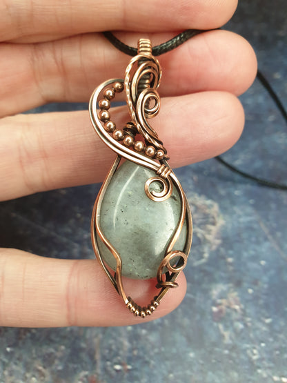 Handmade rainbow moonstone gemstone pendant