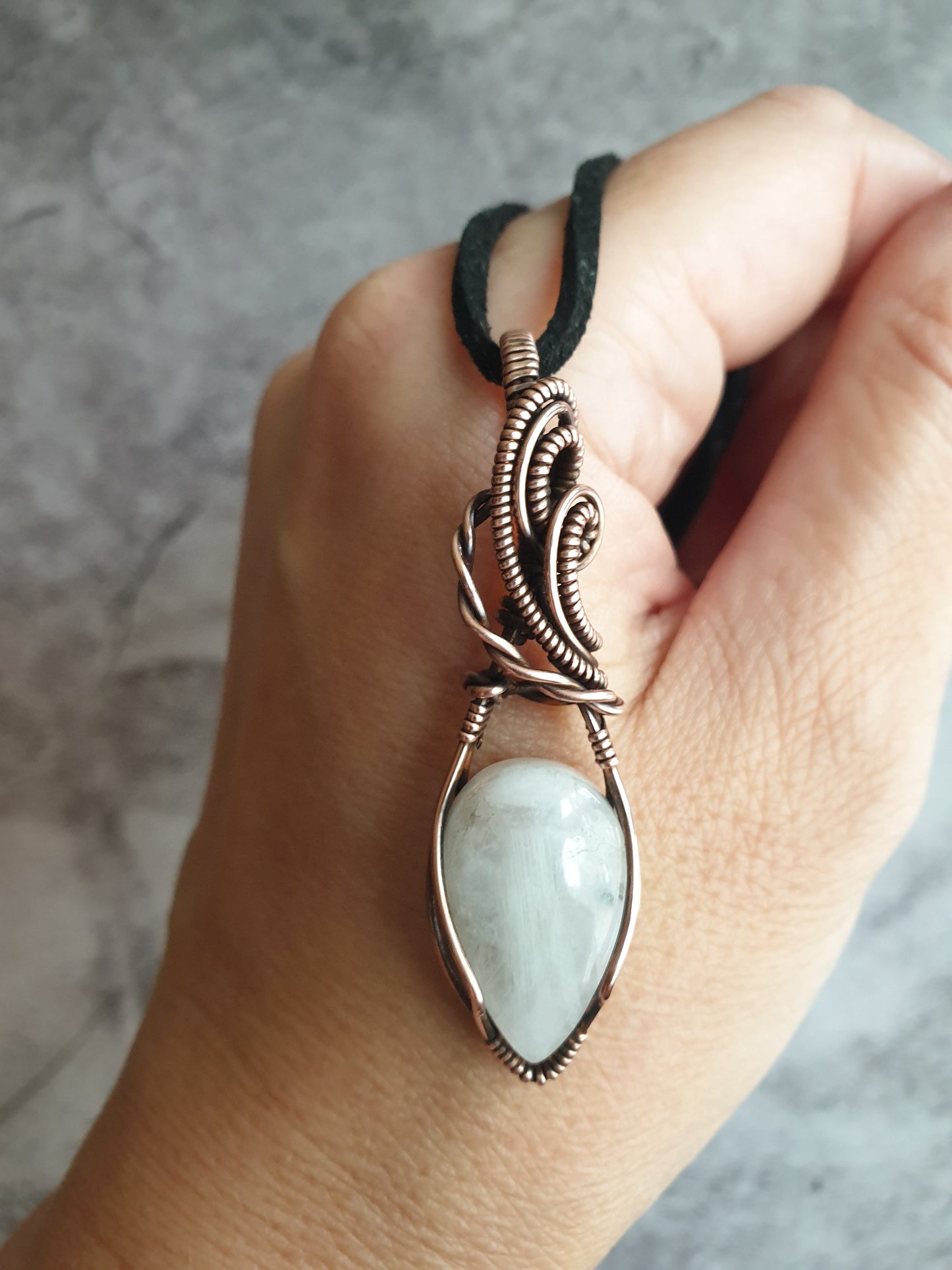 White moonstone gemstone pendant