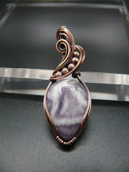 Wire wrapped lace amethyst pendant