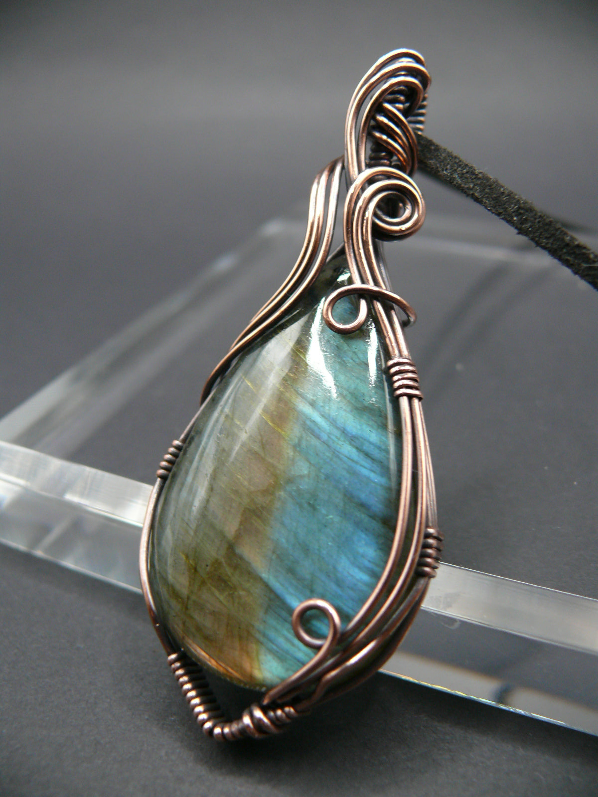 Large labradorite gemstone statement pendant