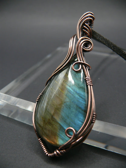 Large labradorite gemstone statement pendant