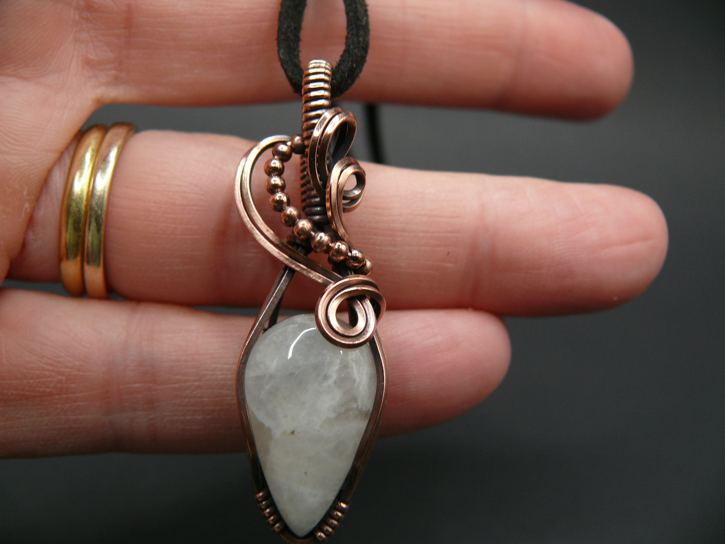 White moonstone mini pendant