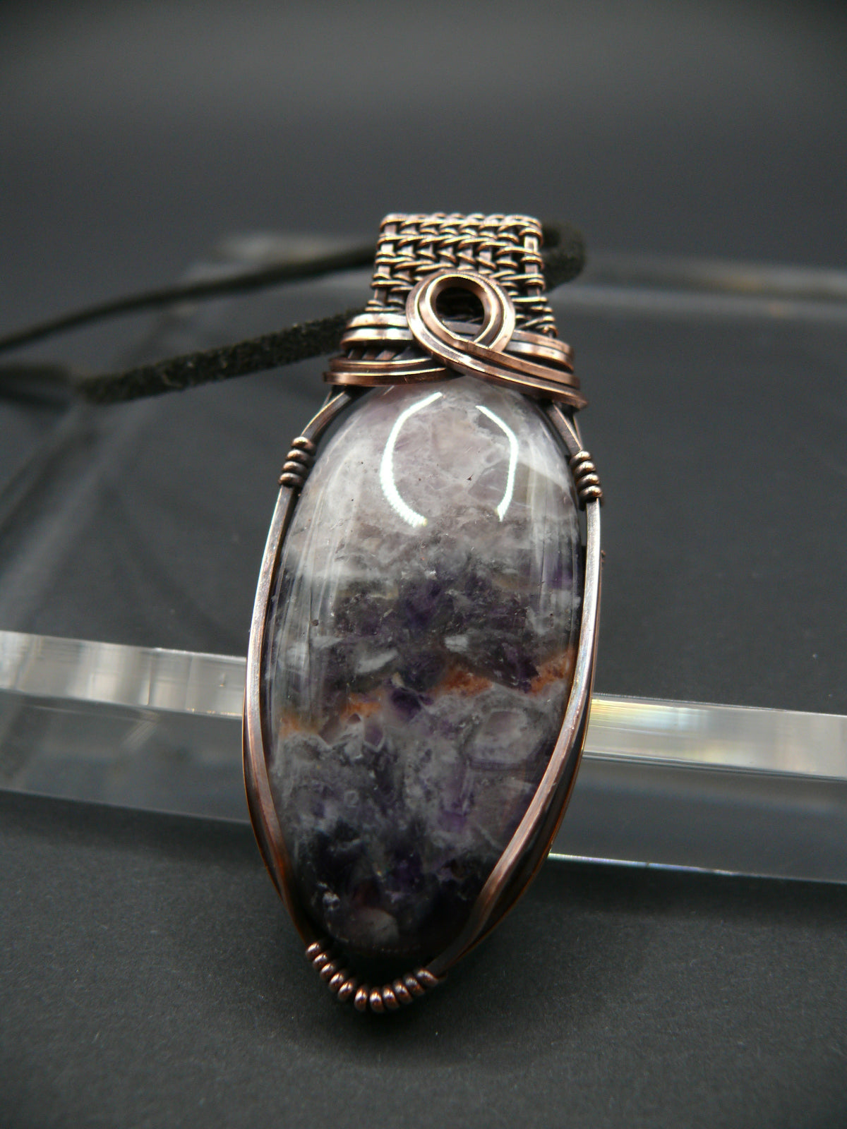 Purple amethyst gemstone statement pendant