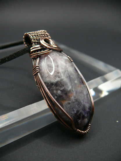 Purple amethyst gemstone statement pendant