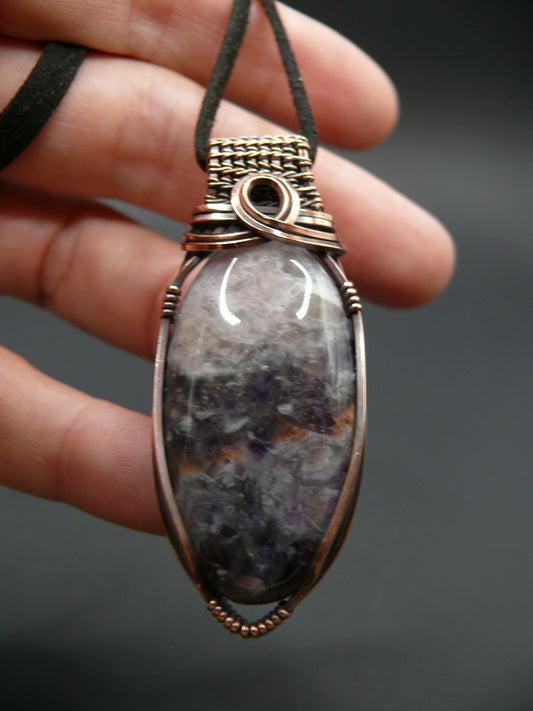 Purple amethyst gemstone statement pendant