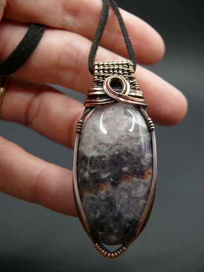 Purple amethyst gemstone statement pendant