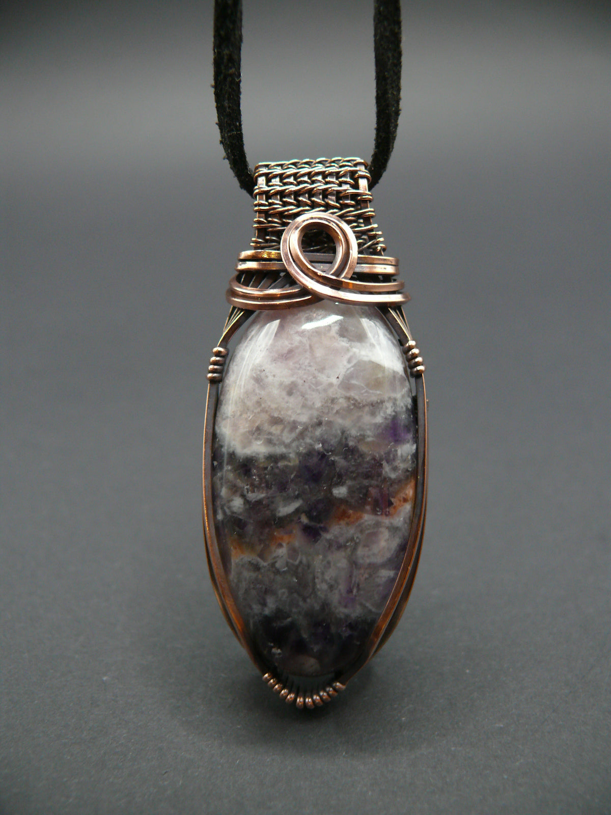 Purple amethyst gemstone statement pendant