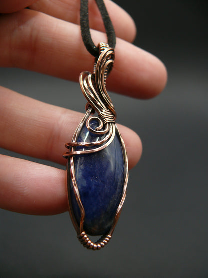 Blue sodalite gemstone pendant