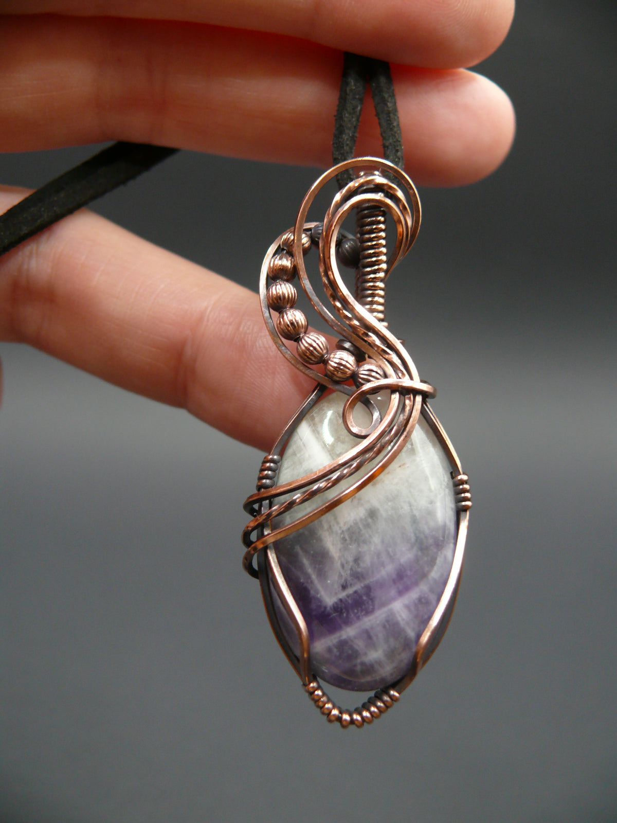 Amethyst gemstone pendant necklace