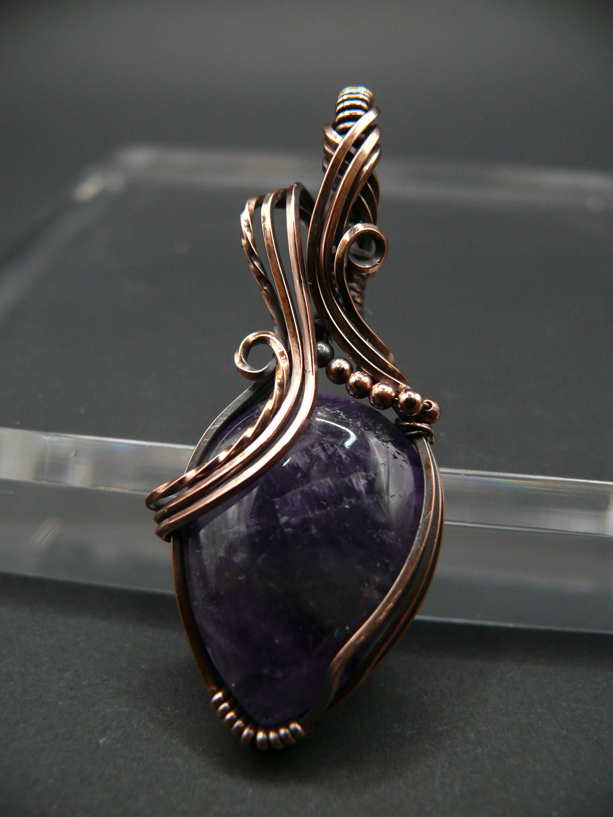 Dark purple amethyst gemstone pendant