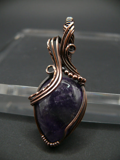 Dark purple amethyst gemstone pendant