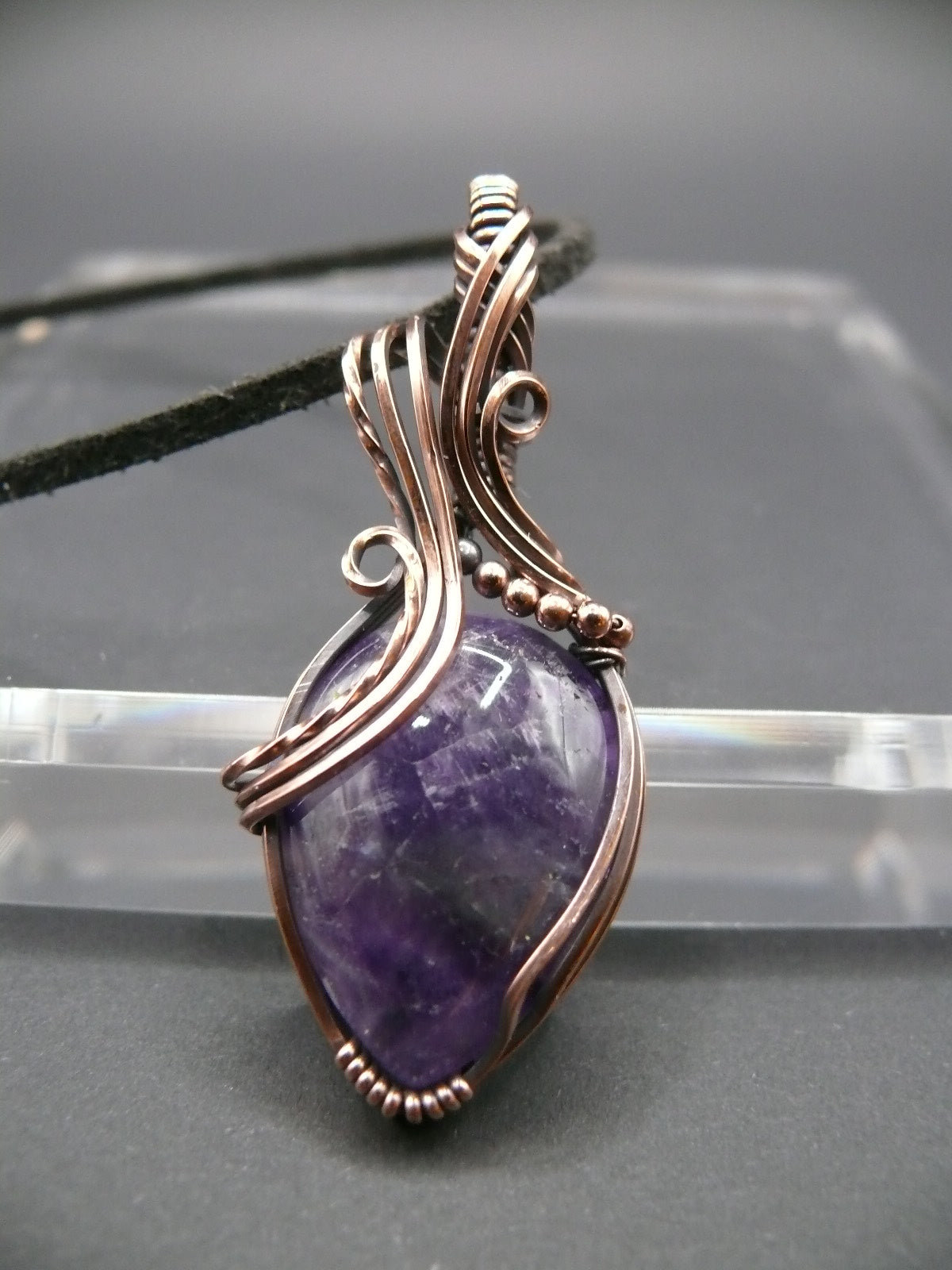 Dark purple amethyst gemstone pendant