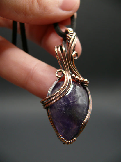 Dark purple amethyst gemstone pendant