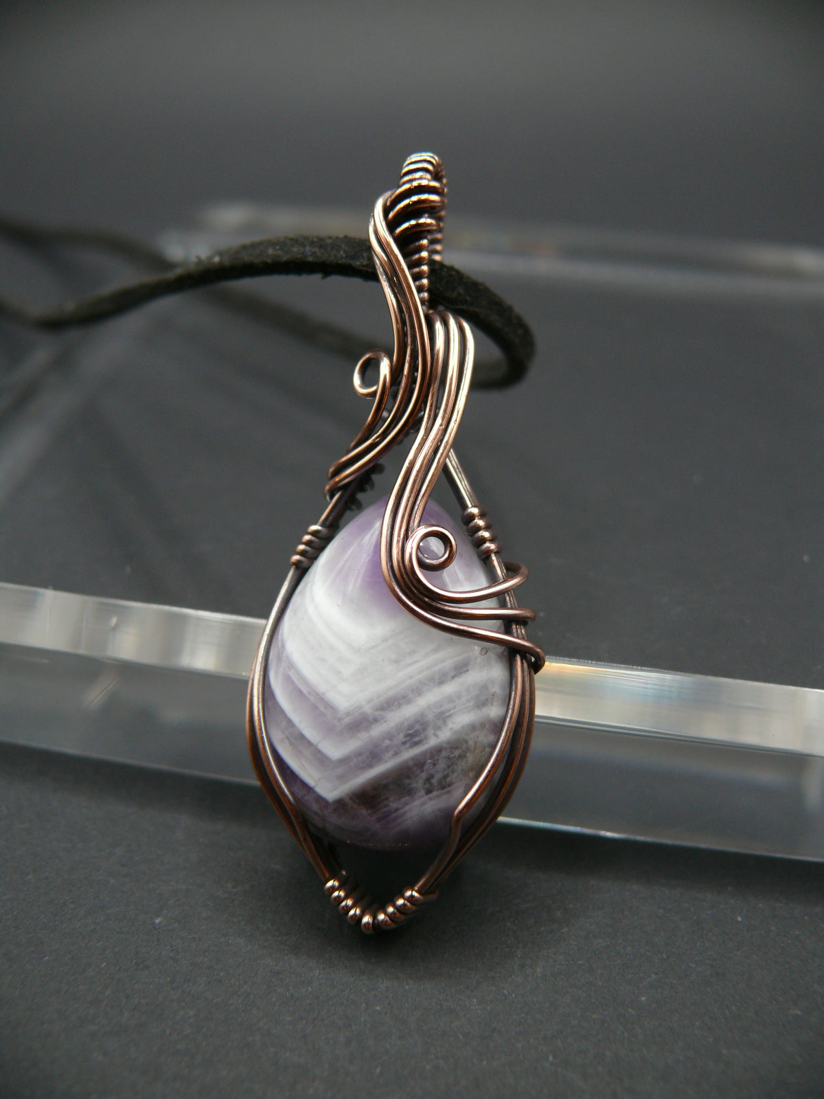 Laced amethyst gemstone necklace