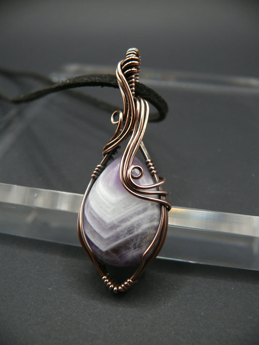 Laced amethyst gemstone necklace