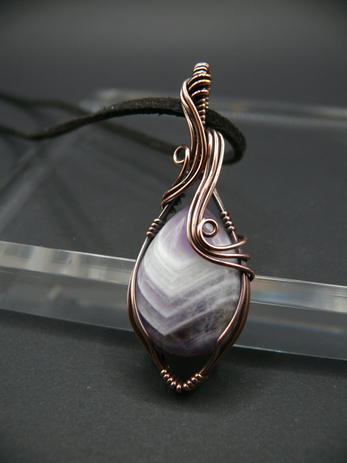 Laced amethyst gemstone necklace