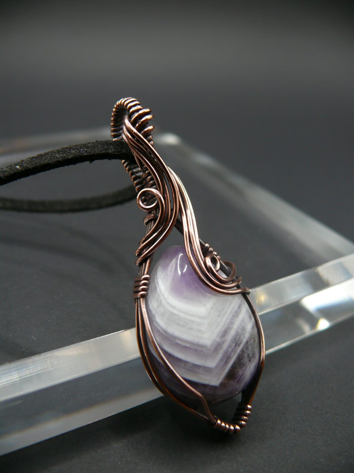 Laced amethyst gemstone necklace