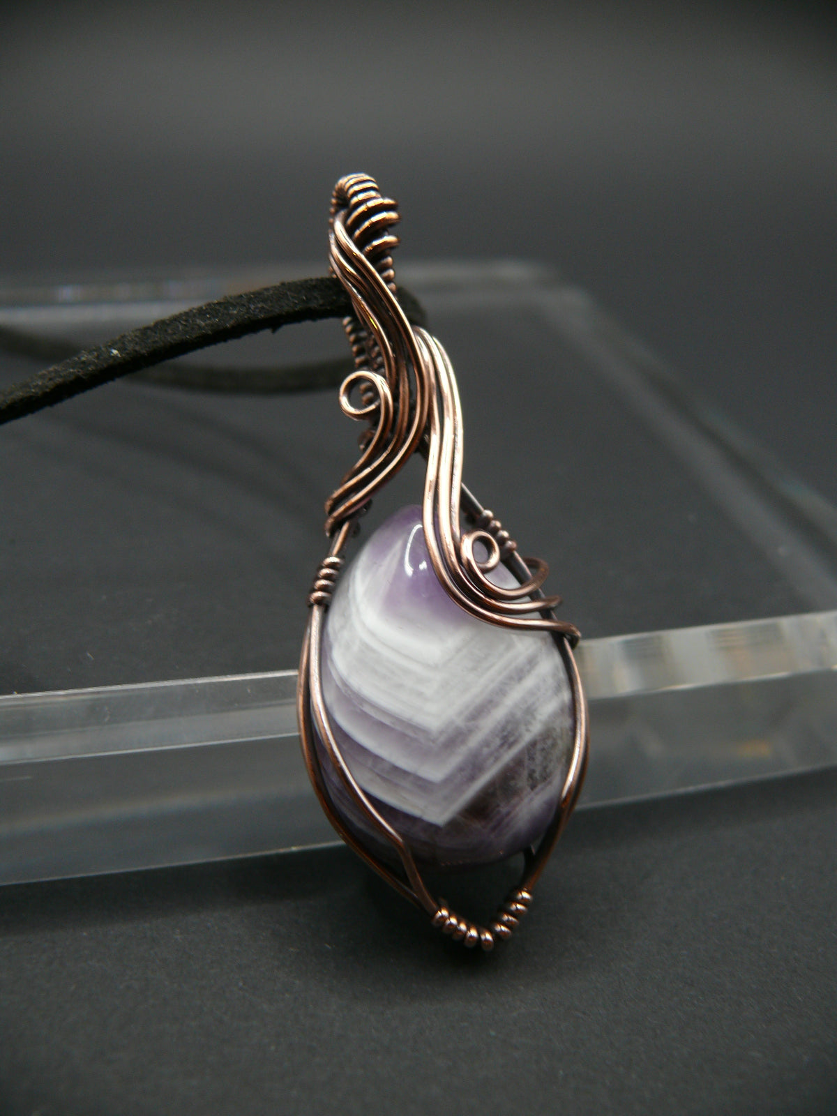 Laced amethyst gemstone necklace