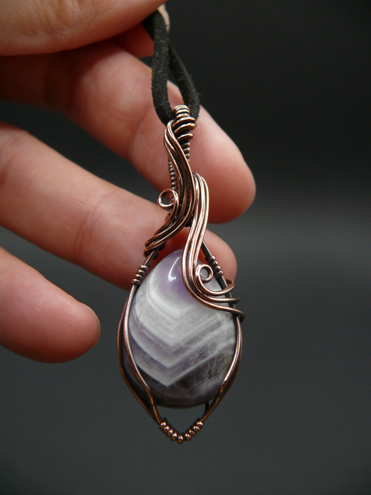 Laced amethyst gemstone necklace