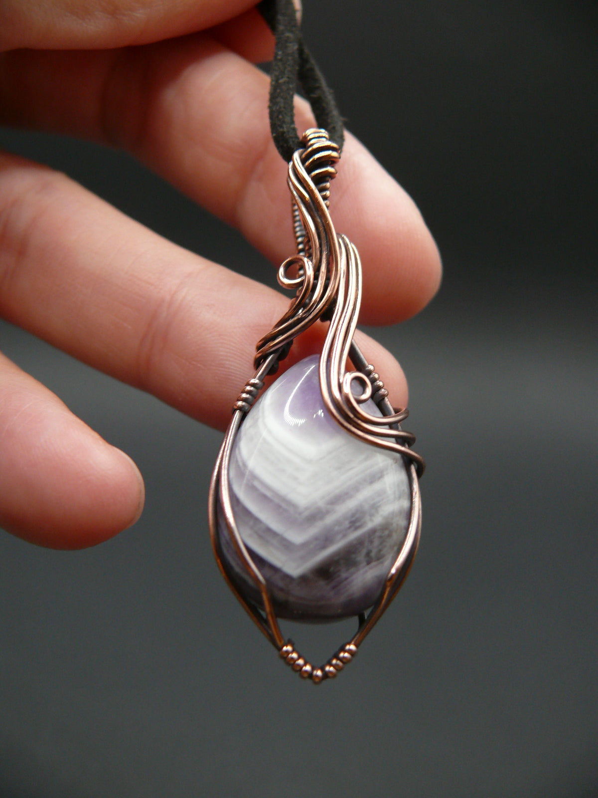 Laced amethyst gemstone necklace