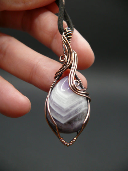 Laced amethyst gemstone necklace