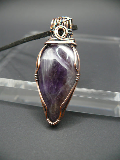 Dark purple laced amethyst statement pendant