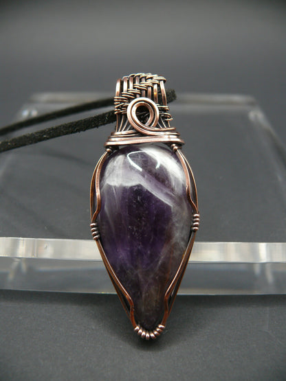 Dark purple laced amethyst statement pendant