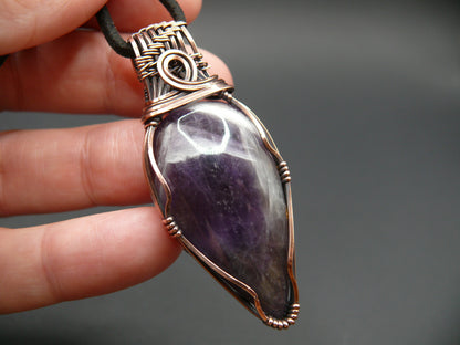 Dark purple laced amethyst statement pendant