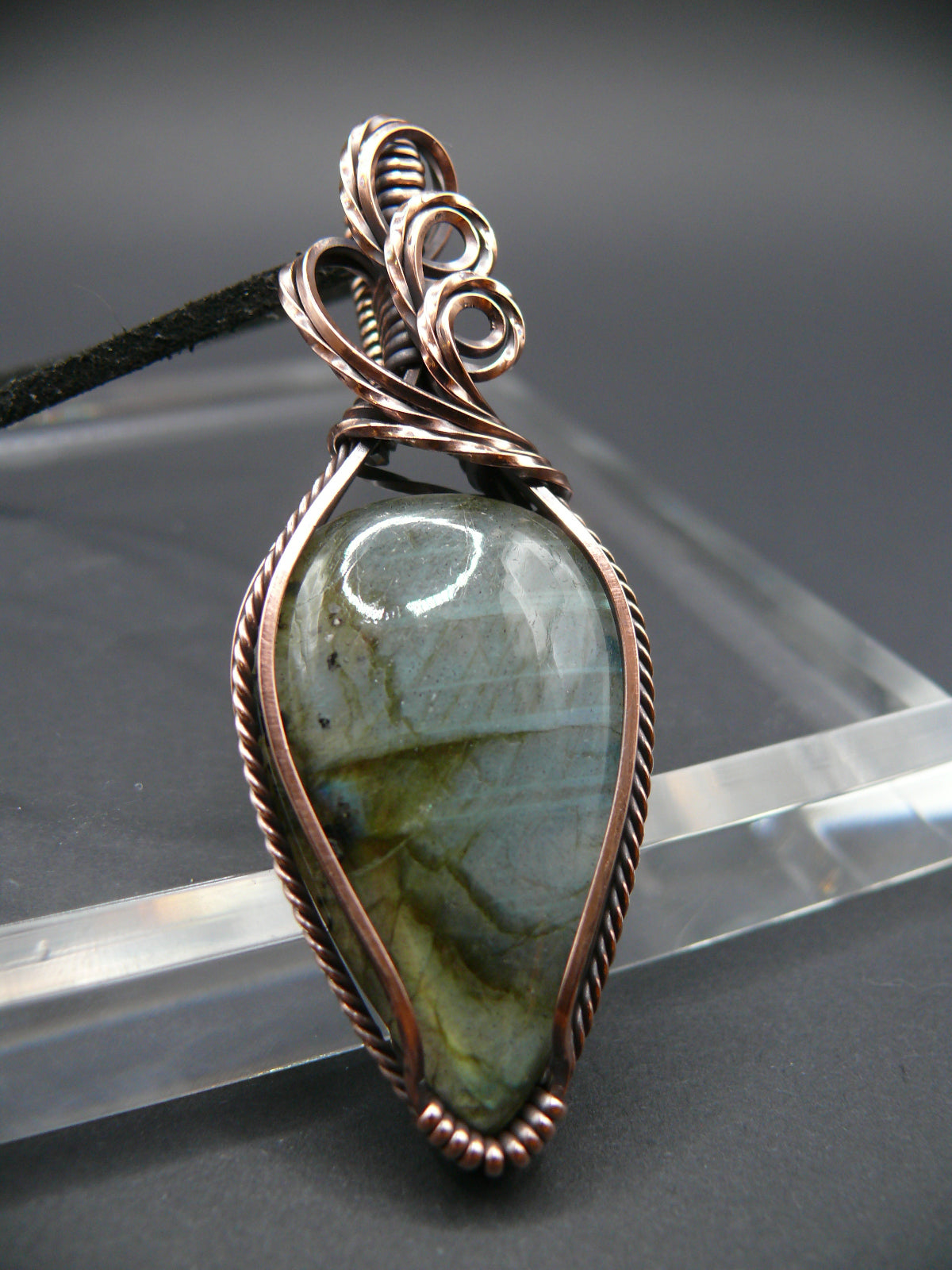 Large labradorite gemstone statement pendant