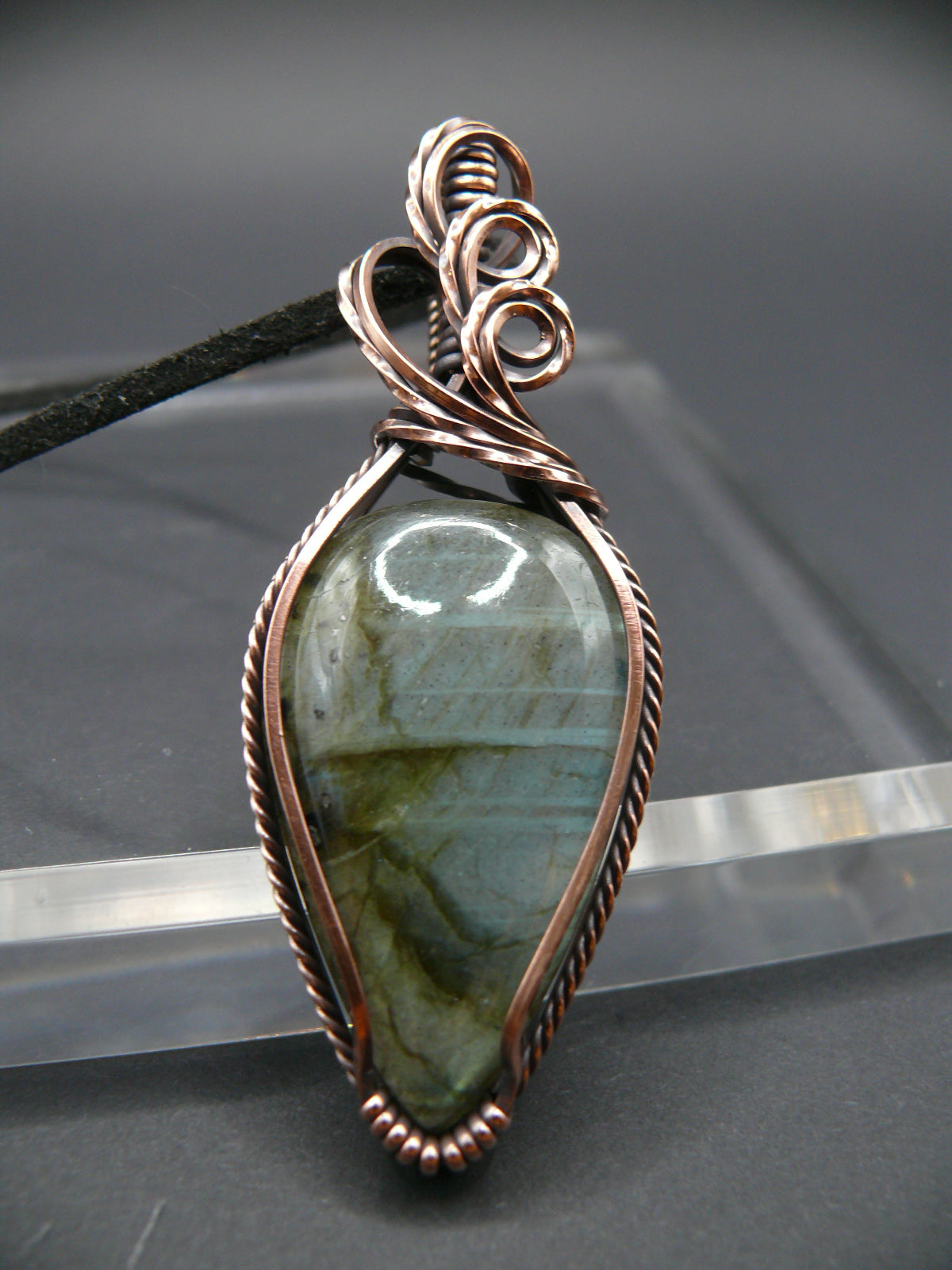 Large labradorite gemstone statement pendant