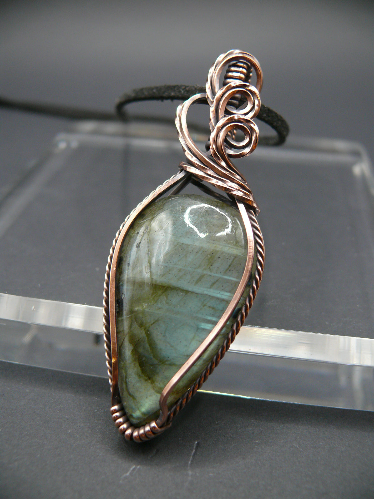 Large labradorite gemstone statement pendant