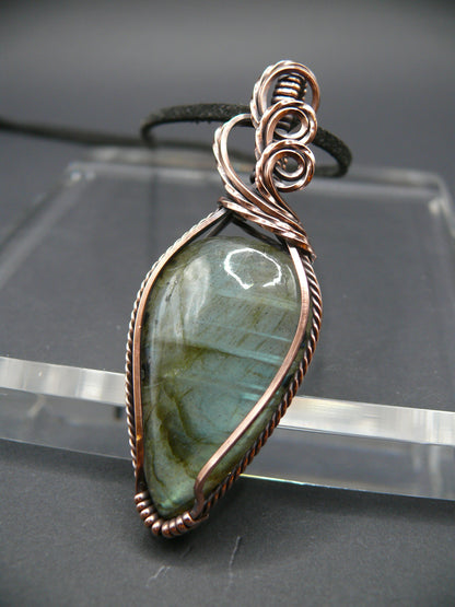 Large labradorite gemstone statement pendant