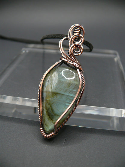 Large labradorite gemstone statement pendant