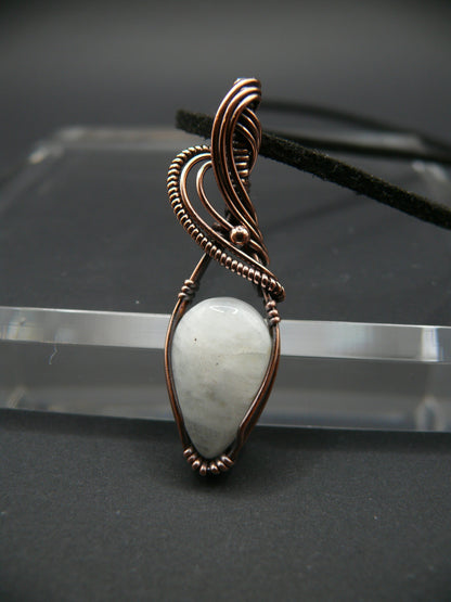 White moonstone teardrop pendant