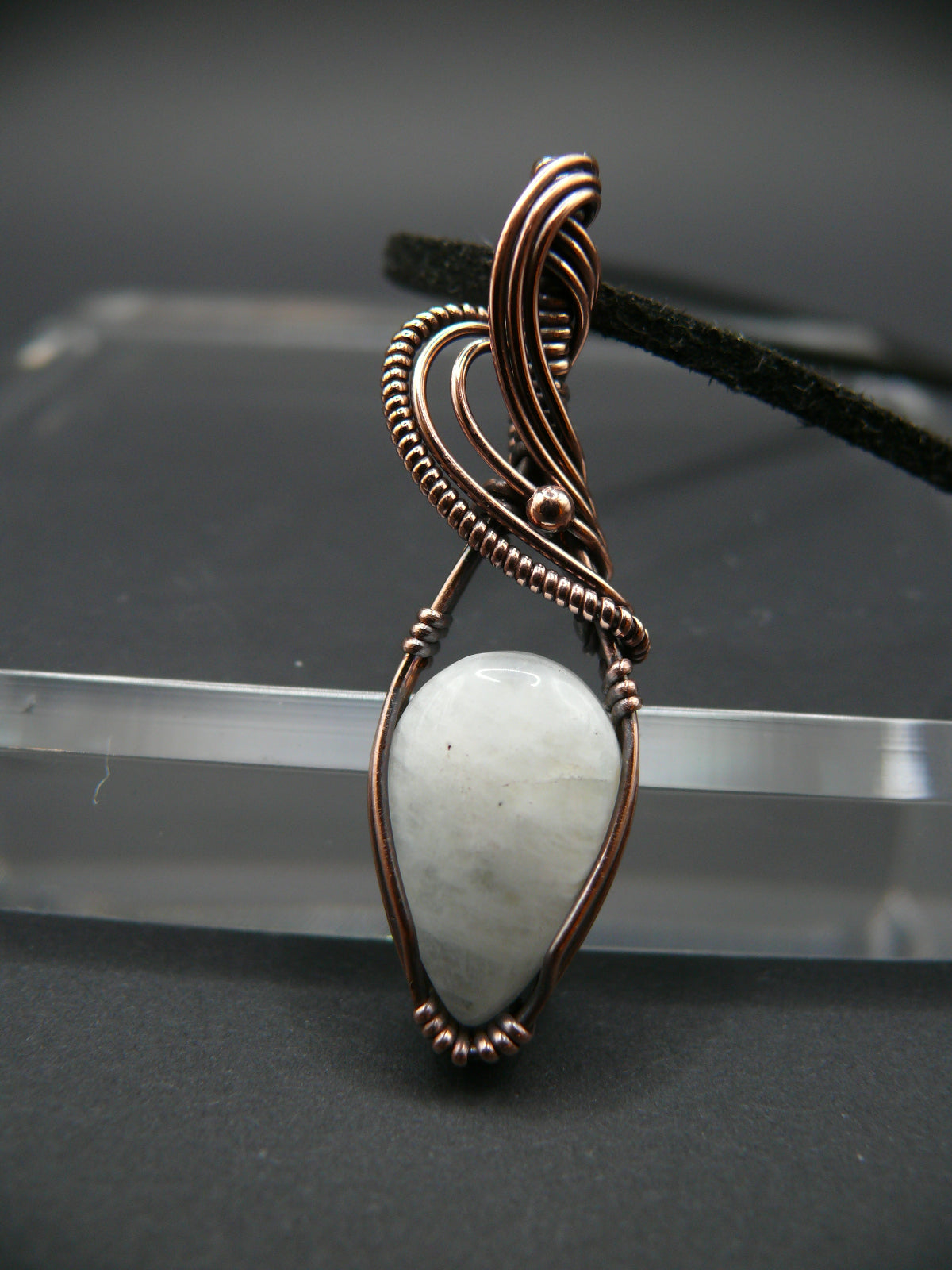 White moonstone teardrop pendant