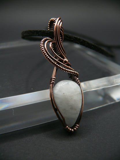 White moonstone teardrop pendant