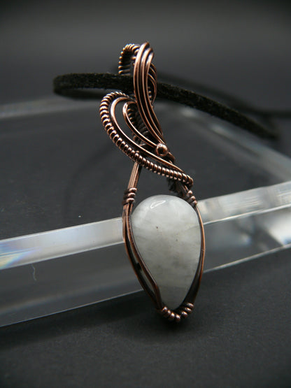 White moonstone teardrop pendant