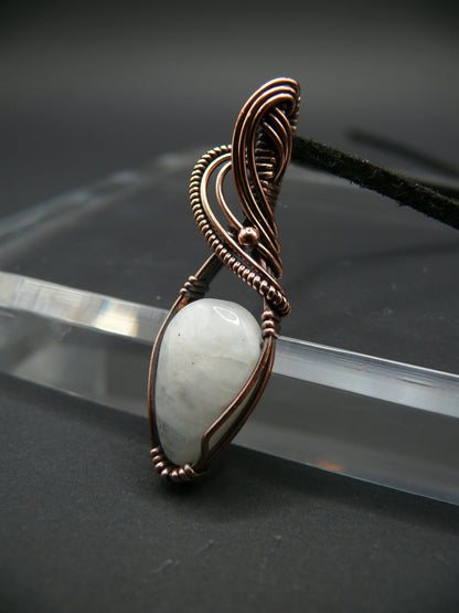 White moonstone teardrop pendant