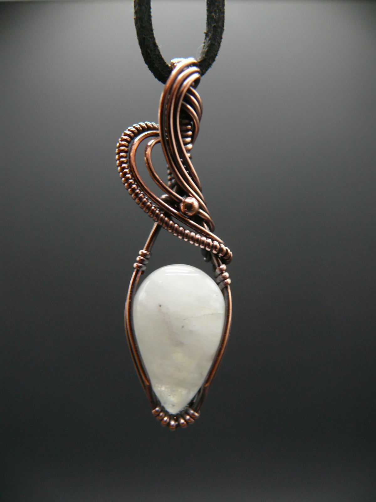 White moonstone teardrop pendant