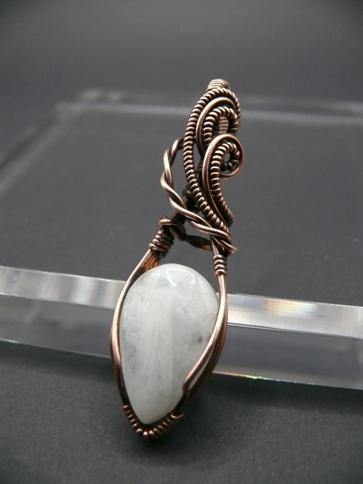 White moonstone gemstone pendant