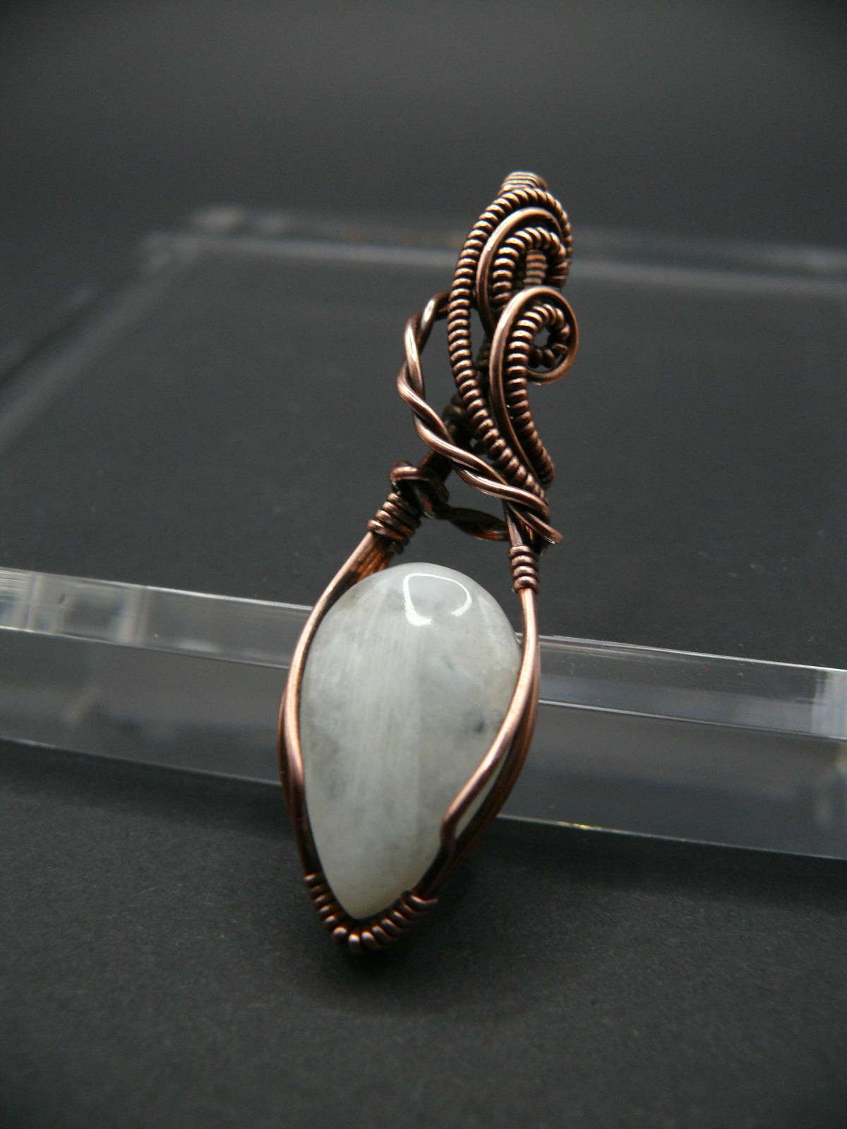 White moonstone gemstone pendant