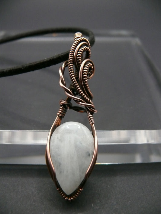 White moonstone gemstone pendant