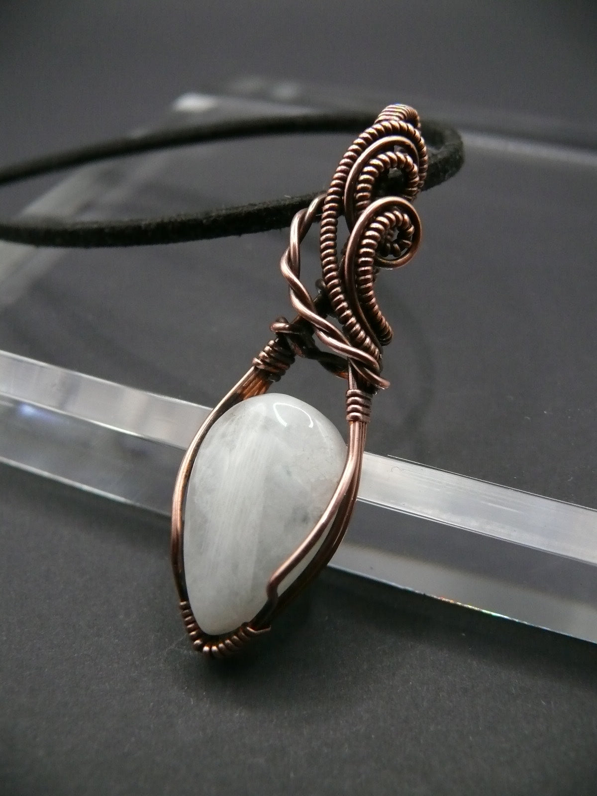 White moonstone gemstone pendant