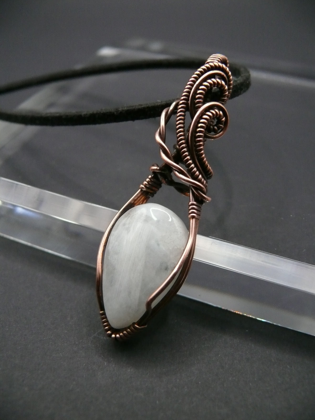 White moonstone gemstone pendant