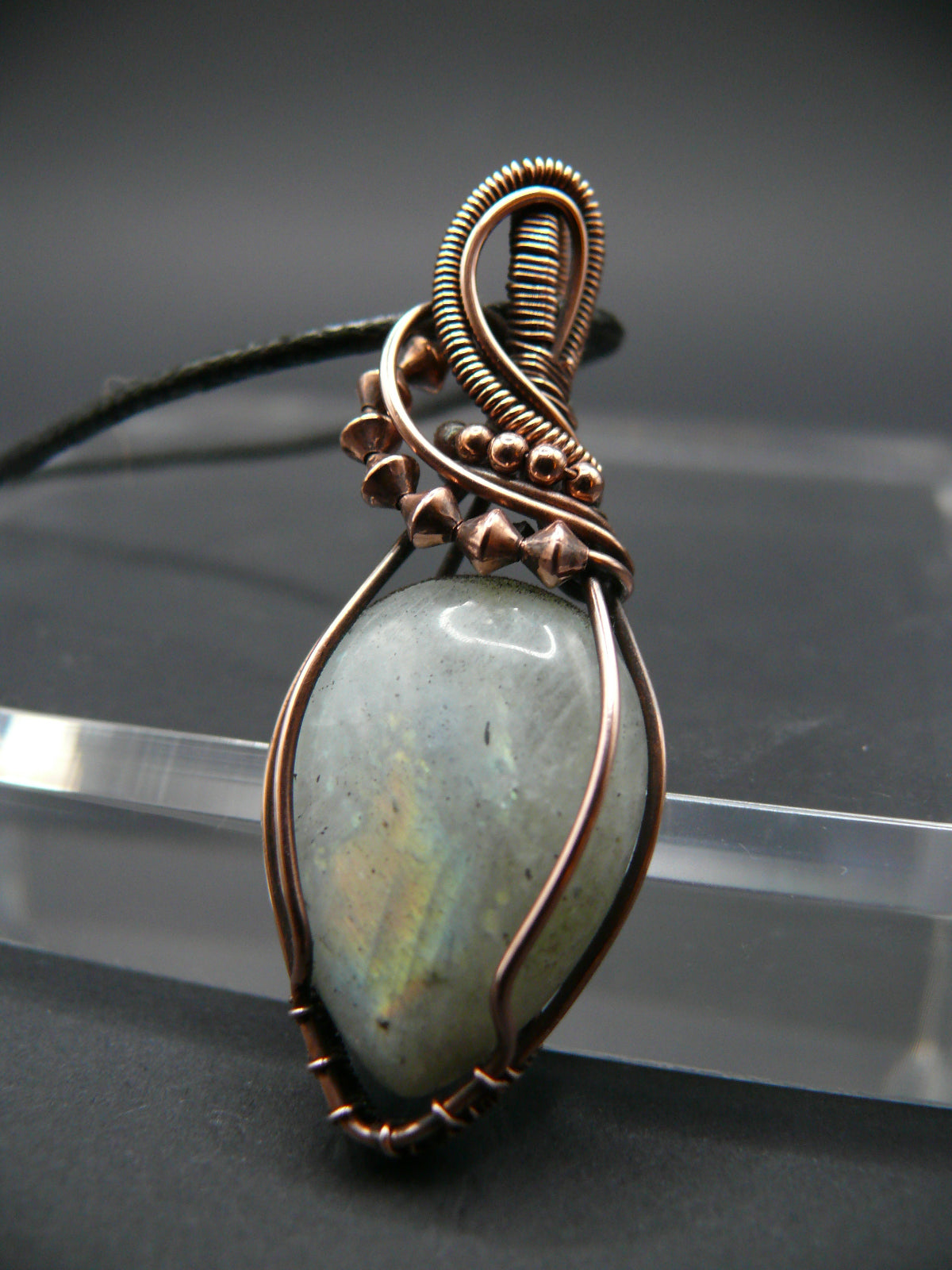 Wire wrapped moonstone pendant