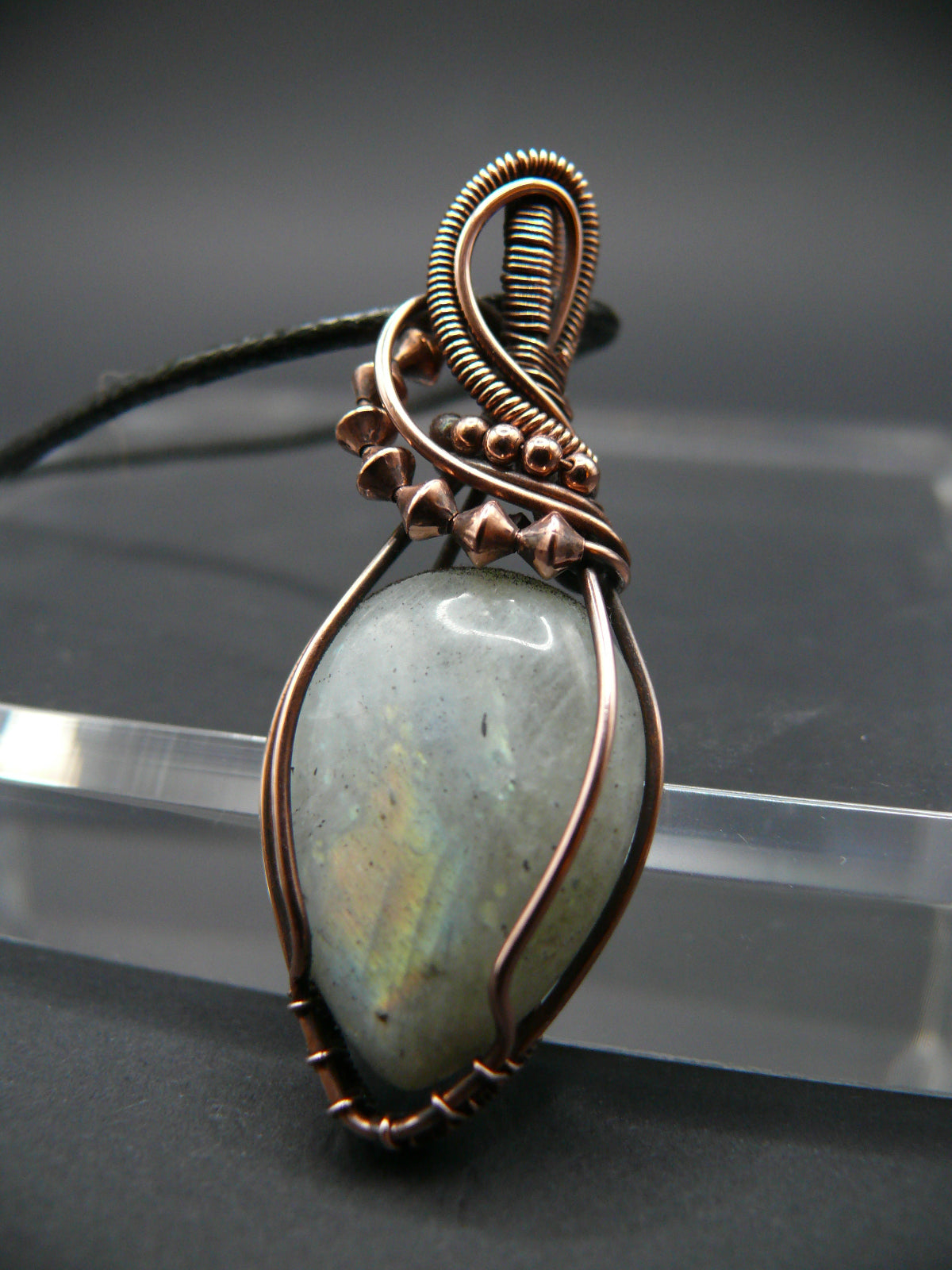 Wire wrapped moonstone pendant