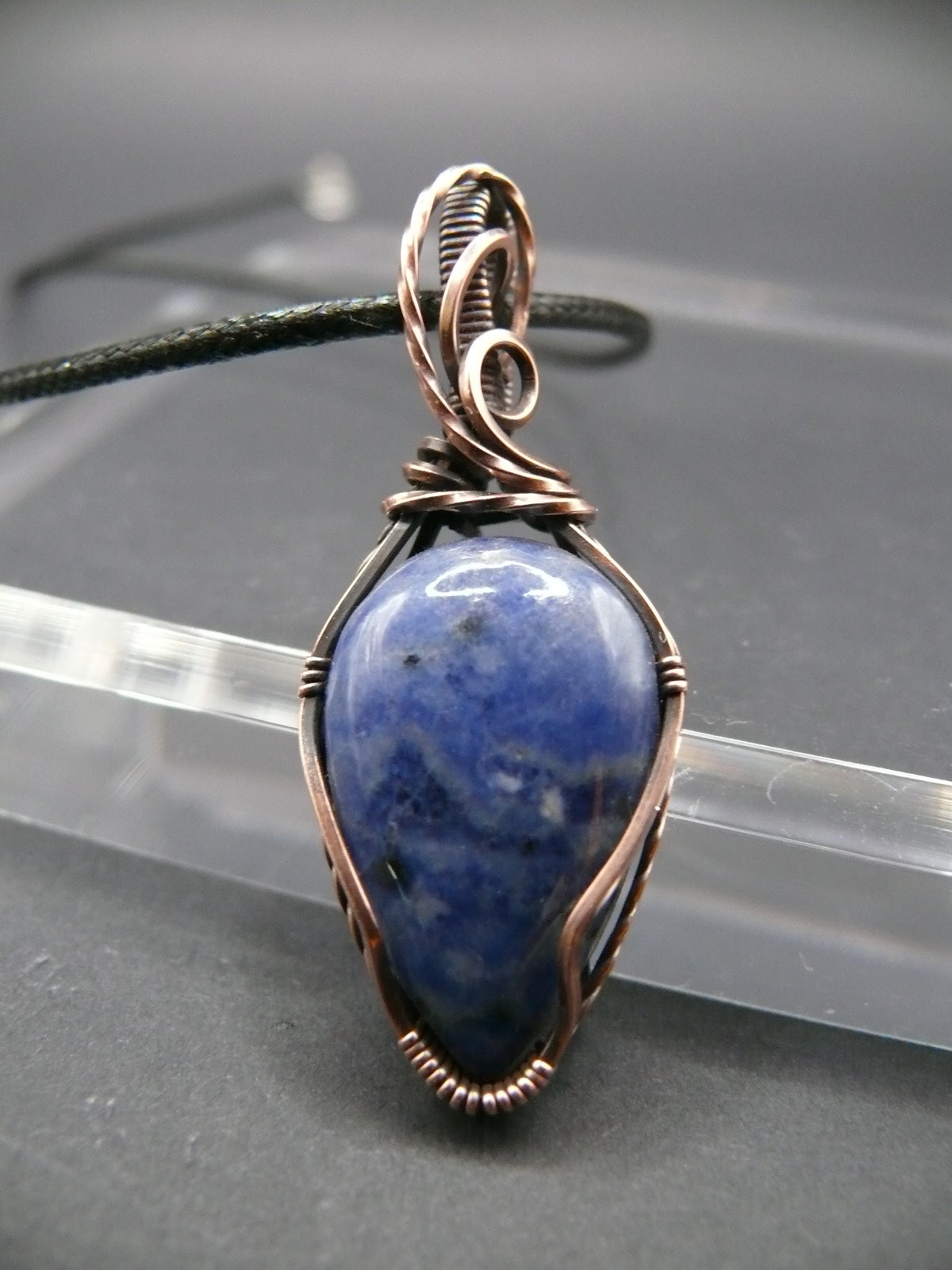 Handmade blue sodalite gemstone pendant