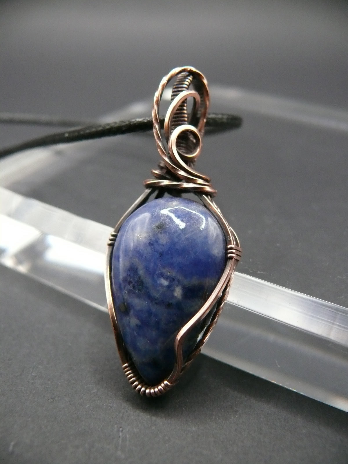 Handmade blue sodalite gemstone pendant